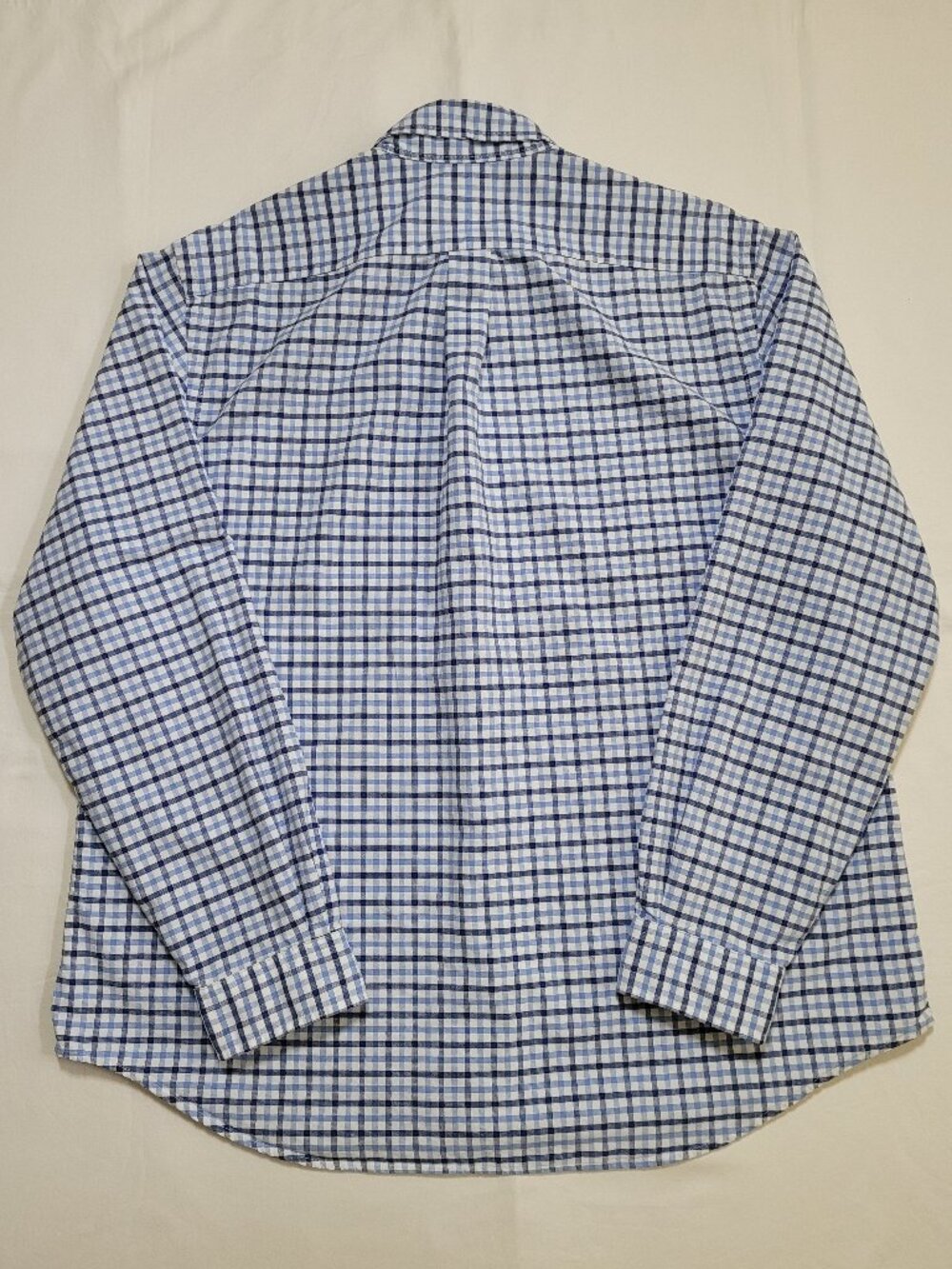 Ralph Lauren Mens Blue Checkered Plaid Gingham Oxford Dress Shirt Polo XL Preppy - Picture 9 of 9